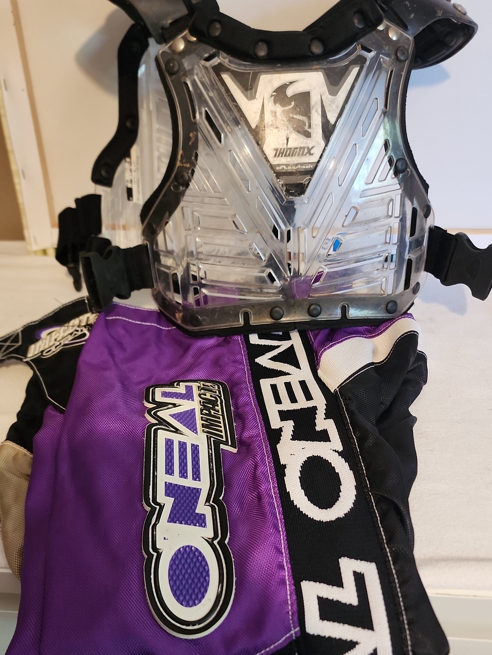 Kids ONEAL Purple and Black Motocross Pants And Chest Protector Size 24 Kids